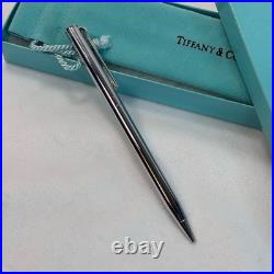 Vintage TIFFANY & CO. Sterling Silver Black Fine Point Pen with T Clip