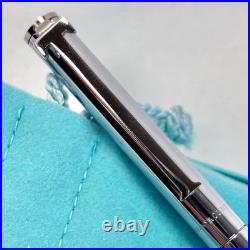Vintage TIFFANY & CO. Sterling Silver Black Fine Point Pen with T Clip