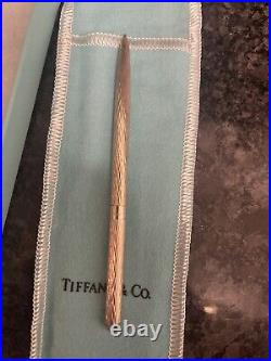 Vintage TIFFANY&Co. 925 Sterling Silver Blue Ballpoint Pen