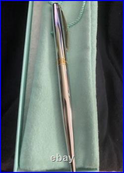 Vintage Tiffany 925 Sterling Silver/Gold Trim Ball Point Pen