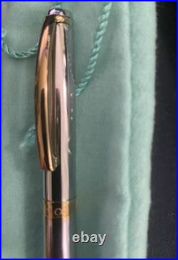 Vintage Tiffany 925 Sterling Silver/Gold Trim Ball Point Pen