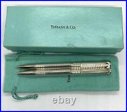 Vintage Tiffany & Co SterligvSilver T-Clip Ballpoint Pen & Pencil Pouch Box