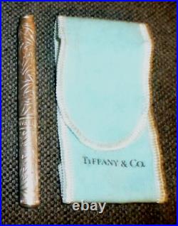 Vintage Tiffany & Co Sterling Pen Black Ink ENGRAVED DESIGN Signed