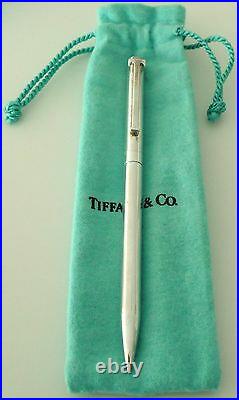 Vintage Tiffany & Co Sterling Silver 925 T Clip Pen In Case With Bag