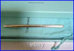 Vintage Tiffany & Co Sterling Silver. 925 Twist Purse Pen WithOriginal Pouch Box