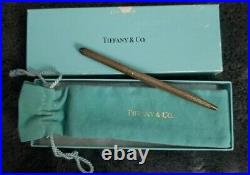 Vintage Tiffany & Co Sterling Silver. 925 Twist Purse Pen WithOriginal Pouch Box
