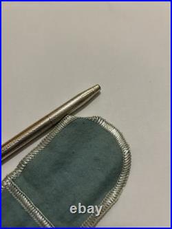 Vintage Tiffany & Co Sterling Silver Ballpoint Pen Guilloche Engine Turn withPouch