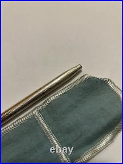 Vintage Tiffany & Co Sterling Silver Ballpoint Pen Guilloche Engine Turn withPouch