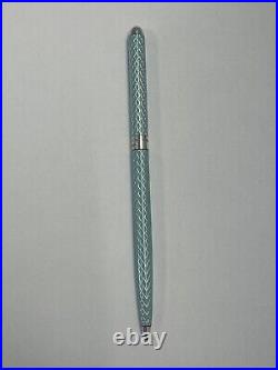 Vintage Tiffany Co Sterling Silver Blue Enamel Pen