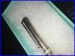 Vintage Tiffany & Co. Sterling Silver Vintage T Clip Pen Set of 2. Rare Blue B