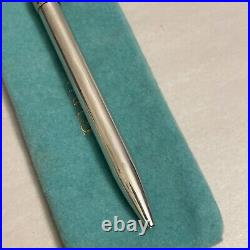 Vintage Tiffany & Co. T Clip 925 Sterling & 14K Gold Ink Pen Blue Ink