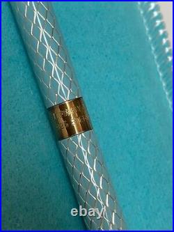 Vintage Tiffany Sterling Silver Blue Dia, Enamel Ballpoint Pen