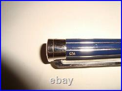Vintage Tourneau Sterling Silver & Dark Blue Enamel Ballpoint Pen Germany