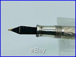 Vintage WAHL Sterling Silver Fountain Pen RIPPLE Pattern #2 Flexible nib