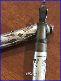 Vintage WATERMANS IDEAL 452 1/2 Sterling Silver Overlay Filigree Fountain Pen