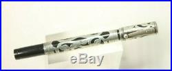 Vintage WATERMAN 412 1/2 Safety Fountain Pen 5 Sterling Silver Filigree Overlay