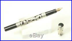 Vintage WATERMAN 412 1/2 Safety Fountain Pen 5 Sterling Silver Filigree Overlay
