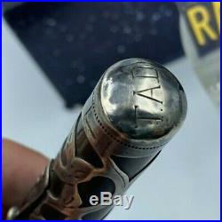 Vintage WATERMAN 418 Fountain Pen Sterling Silver Overlay Boxed #8 Flex Nib