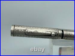 Vintage WATERMAN 452 Fountain Pen Sterling Silver GOTHIC Overlay #2 Flex Nib