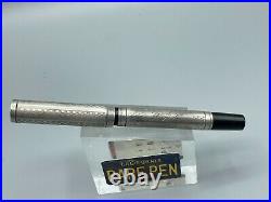 Vintage WATERMAN 452 Fountain Pen Sterling Silver GOTHIC Overlay #2 Flex Nib