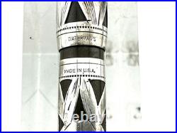 Vintage WATERMAN 452 Sterling Silver Overlay Fountain Pen Pencil 14K F FLEX nib