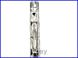 Vintage WATERMAN 452 Sterling Silver Overlay Fountain Pen Pencil 14K F FLEX nib