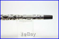 Vintage WATERMAN 454 Fountain Pen Sterling Silver Filigree Overlay 14K nib