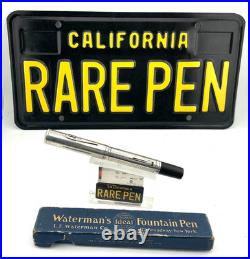 Vintage WATERMAN 456 Sterling Silver Overlay Fountain Pen 14K #6 Med FLEX nib