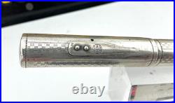 Vintage WATERMAN 456 Sterling Silver Overlay Fountain Pen 14K #6 Med FLEX nib
