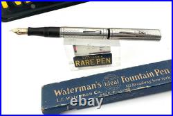 Vintage WATERMAN 456 Sterling Silver Overlay Fountain Pen 14K #6 Med FLEX nib