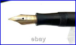 Vintage WATERMAN 456 Sterling Silver Overlay Fountain Pen 14K #6 Med FLEX nib