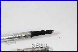Vintage WH SMITH British Fountain Pen Eyedropper Sterling Silver Ornate Overlay