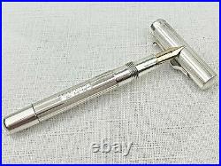 Vintage W. S Hicks Sterling Silver Fountain Pen & Pencil Set 14K Gold Nib