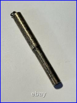 Vintage Waterman 452 1/2 V Sterling Silver Fountain Pen Monogrammed'L S