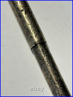 Vintage Waterman 452 1/2 V Sterling Silver Fountain Pen Monogrammed'L S