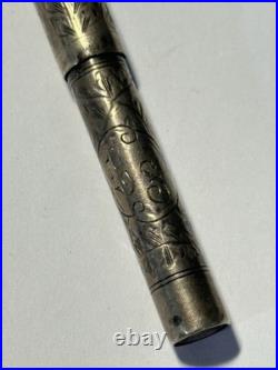 Vintage Waterman 452 1/2 V Sterling Silver Fountain Pen Monogrammed'L S