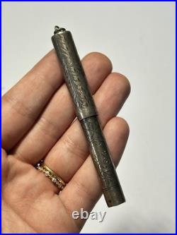 Vintage Waterman 452 1/2 V Sterling Silver Fountain Pen Monogrammed'L S