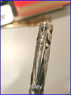 Vintage Waterman Fountain Pen Filigree Sterling Silver Overlay