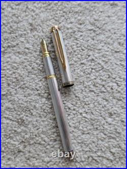 Vintage Waterman Gentleman Sterling Silver Fountain Pen, 18k Nib