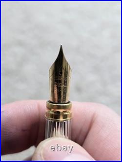 Vintage Waterman Gentleman Sterling Silver Fountain Pen, 18k Nib