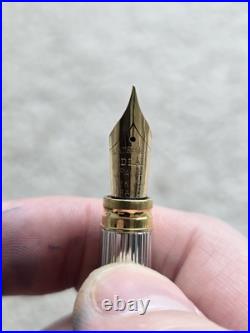 Vintage Waterman Gentleman Sterling Silver Fountain Pen, 18k Nib