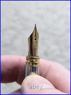 Vintage Waterman Gentleman Sterling Silver Fountain Pen, 18k Nib