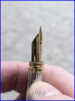 Vintage Waterman Gentleman Sterling Silver Fountain Pen, 18k Nib