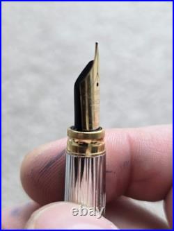 Vintage Waterman Gentleman Sterling Silver Fountain Pen, 18k Nib