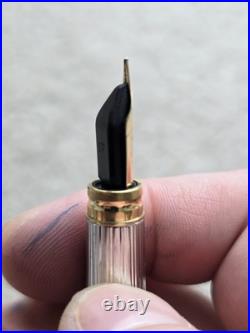 Vintage Waterman Gentleman Sterling Silver Fountain Pen, 18k Nib