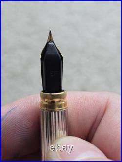 Vintage Waterman Gentleman Sterling Silver Fountain Pen, 18k Nib