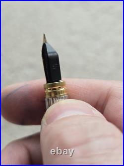 Vintage Waterman Gentleman Sterling Silver Fountain Pen, 18k Nib