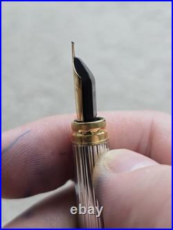 Vintage Waterman Gentleman Sterling Silver Fountain Pen, 18k Nib