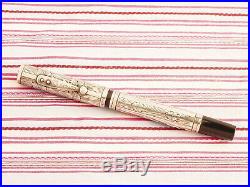 Vintage Waterman Ideal 452 Sterling Silver Overlay Etched Floral Fountain Pen