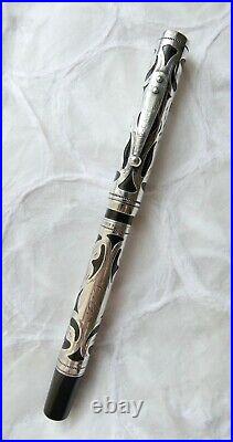 Vintage Waterman No. 12 Sterling Silver Overlay Eyedropper Fountain Pen (Org Box)